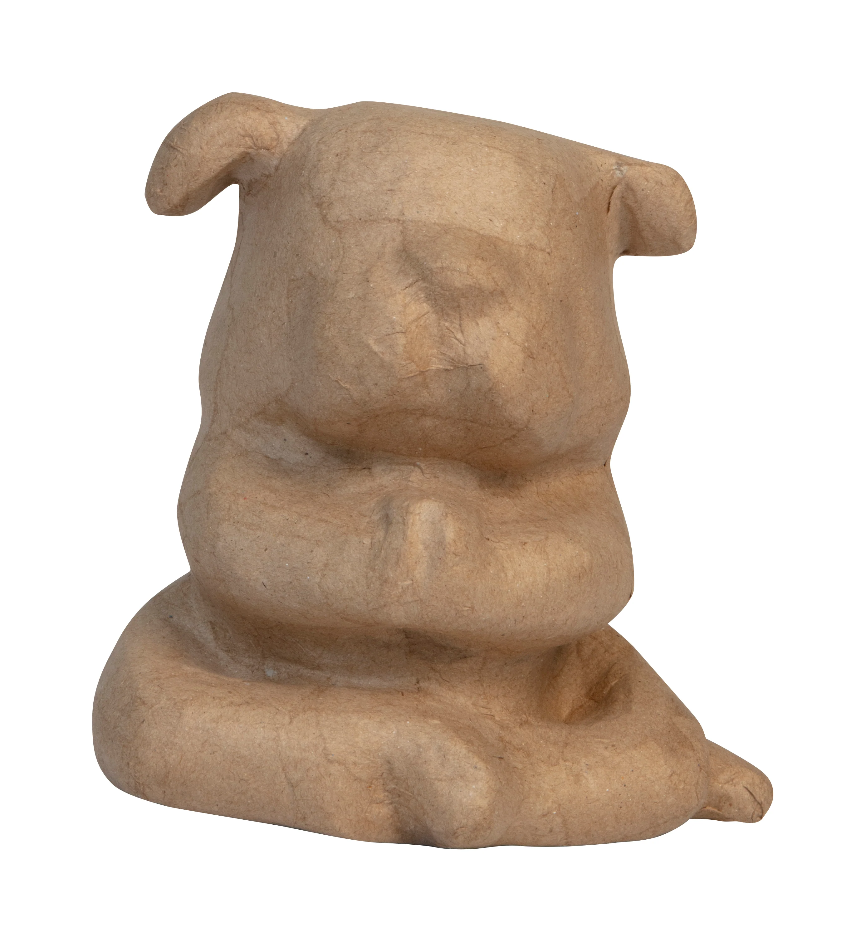 Bulldog yoga en papier maché à décorer 13.5 x 10.5 x 13.5 cm