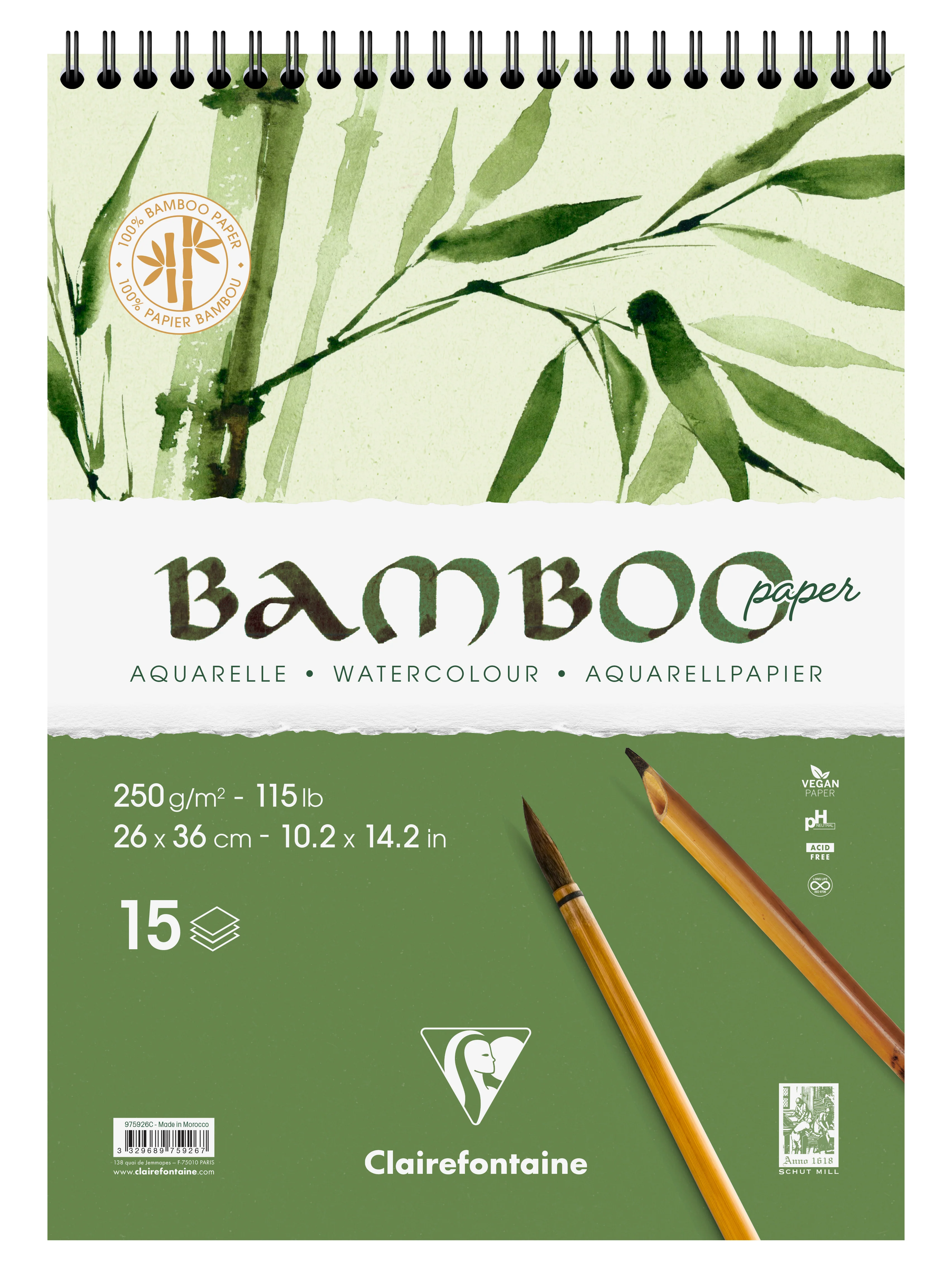 Carnet aquarelle Bamboo 250g/m² spiralé - Image 3