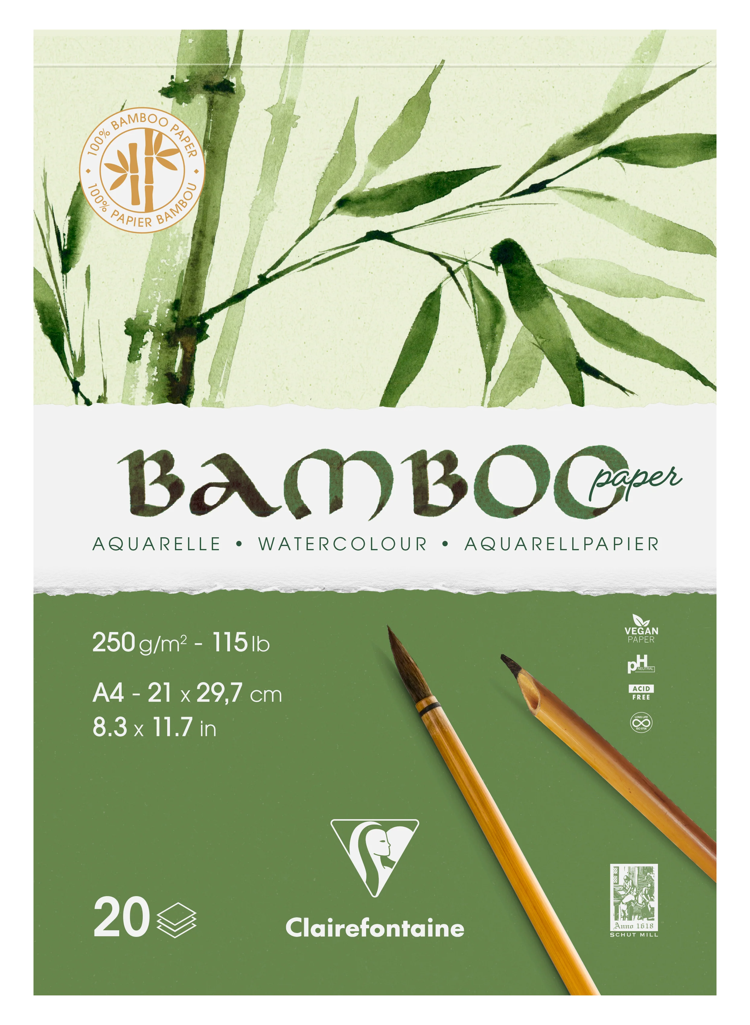 Bloc aquarelle Bamboo 250g/m² collé 1 côté - Image 5