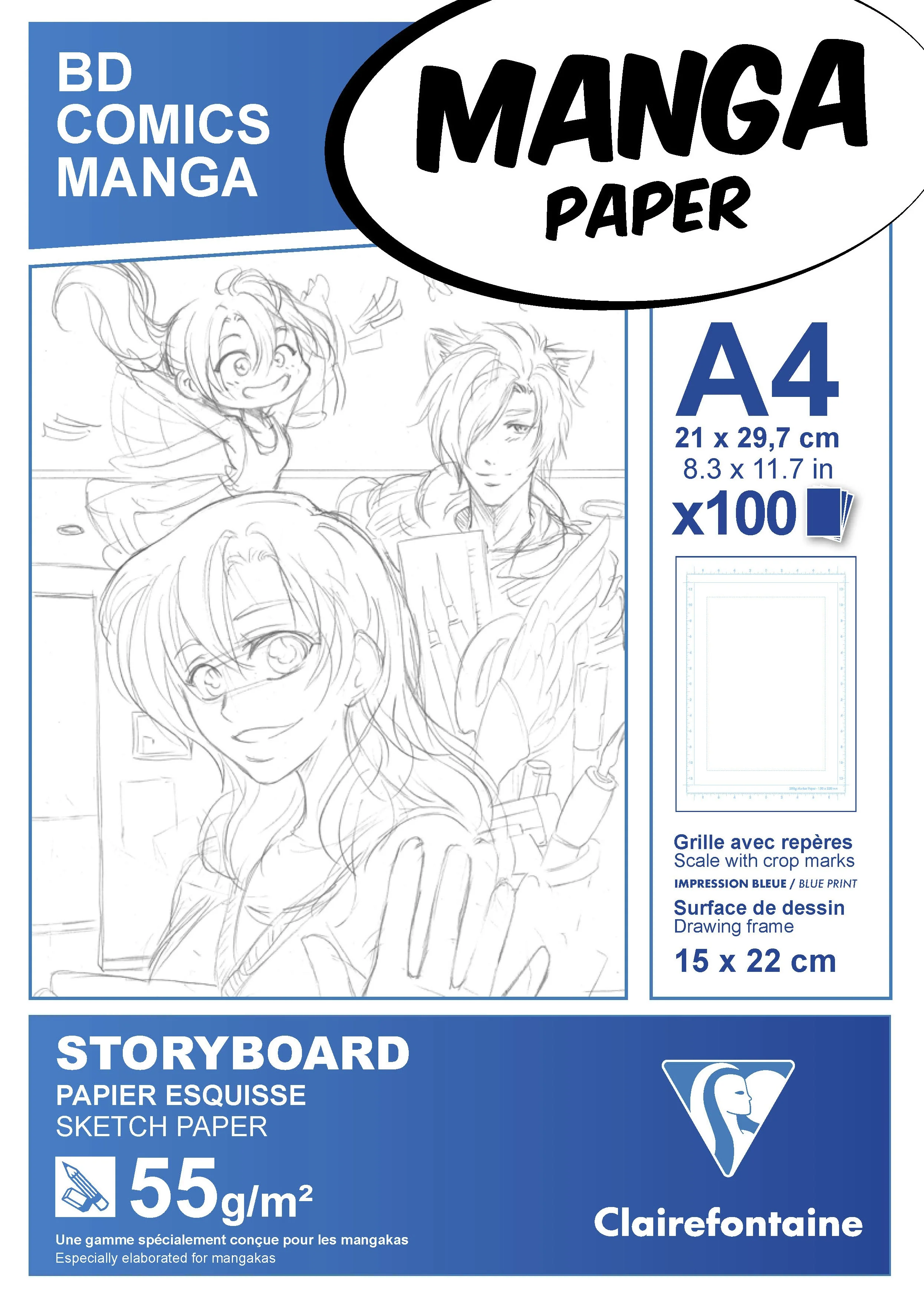 Bloc storyboard Manga paper 100 feuilles