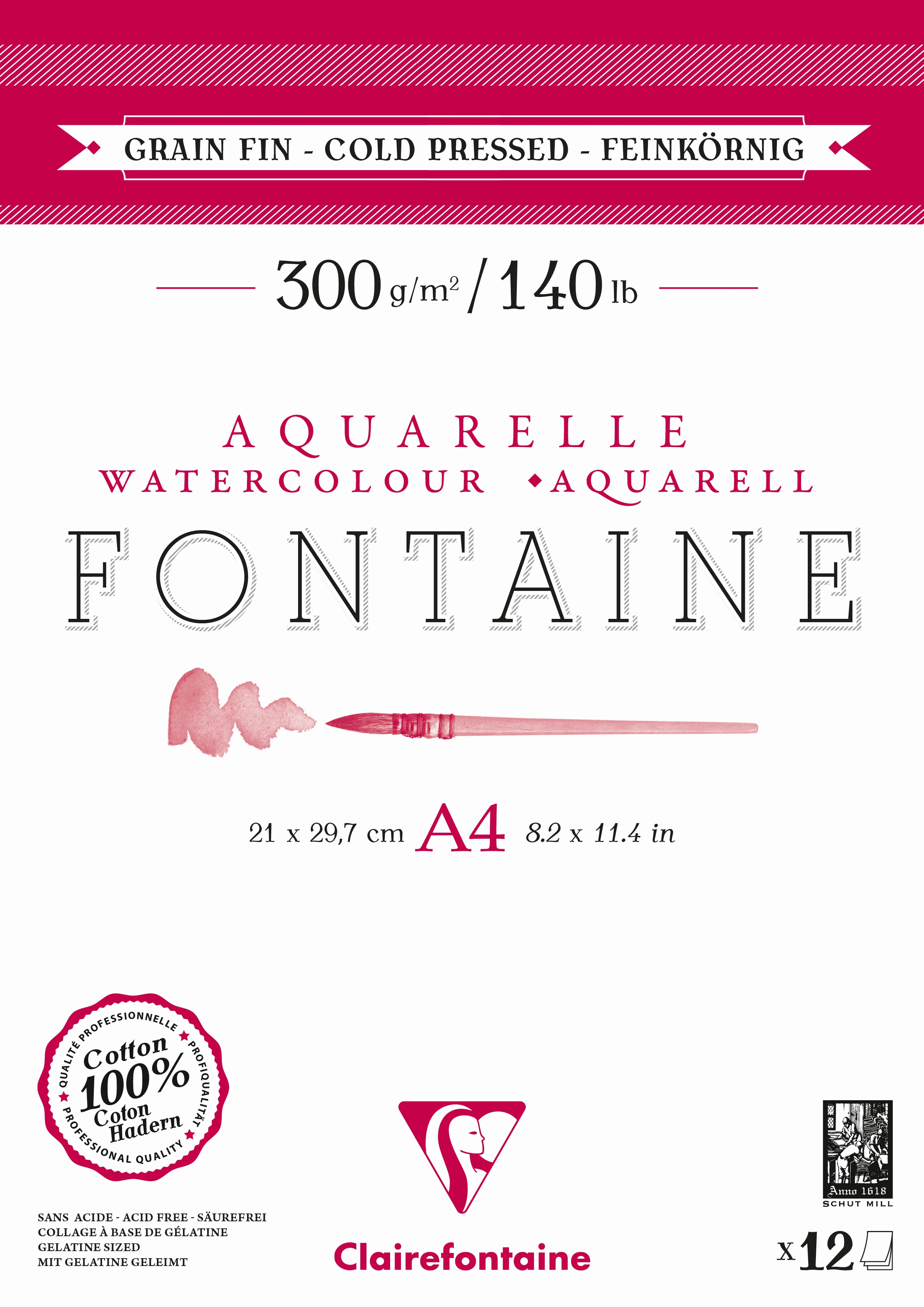 Bloc aquarelle Fontaine Grain fin 300g/m² - Image 2
