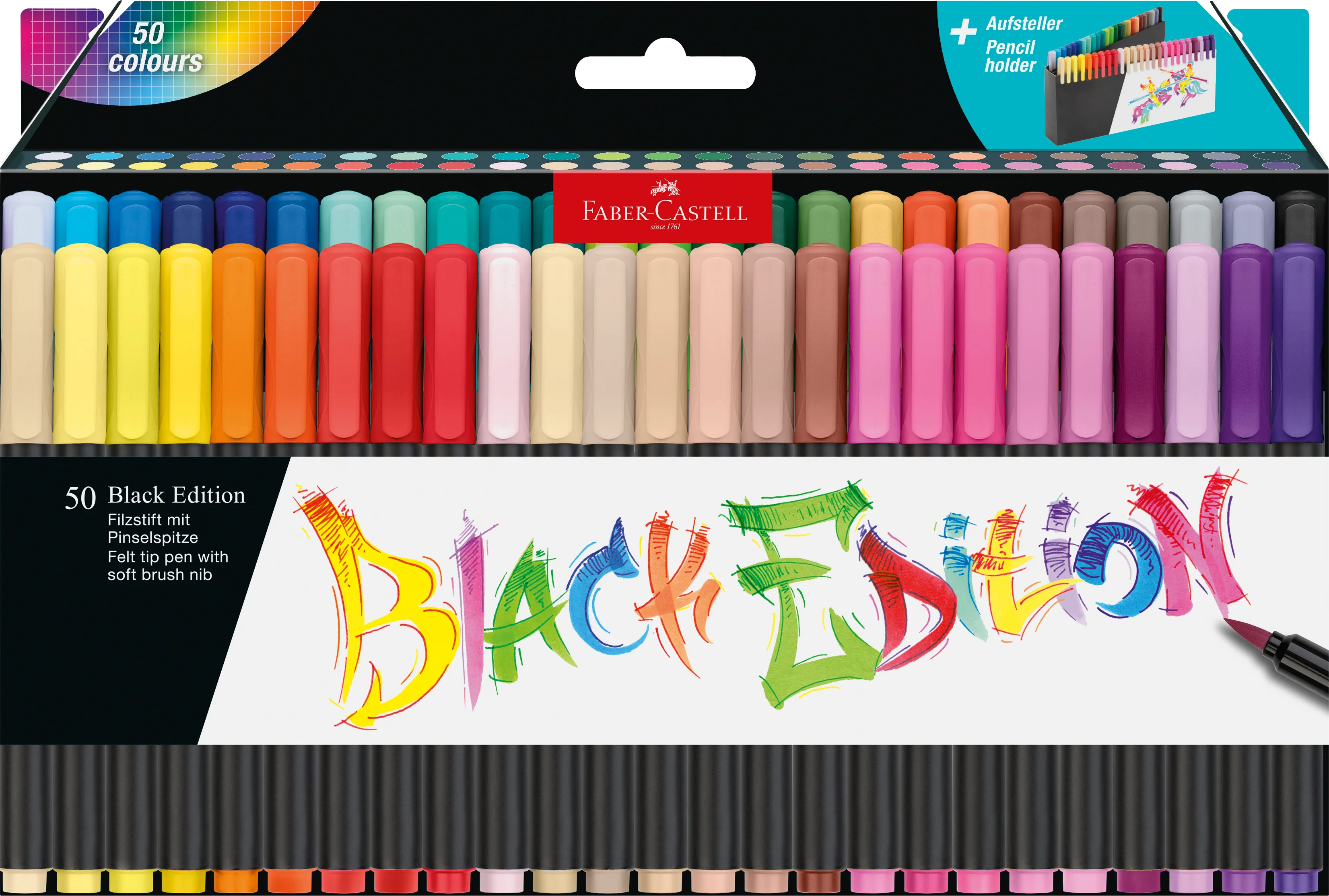 Boîte de 50 feutres pinceaux Black Edition