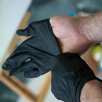 Boîte de 50 paires de gants en nitrile noir - Taille L ou M - Image 3