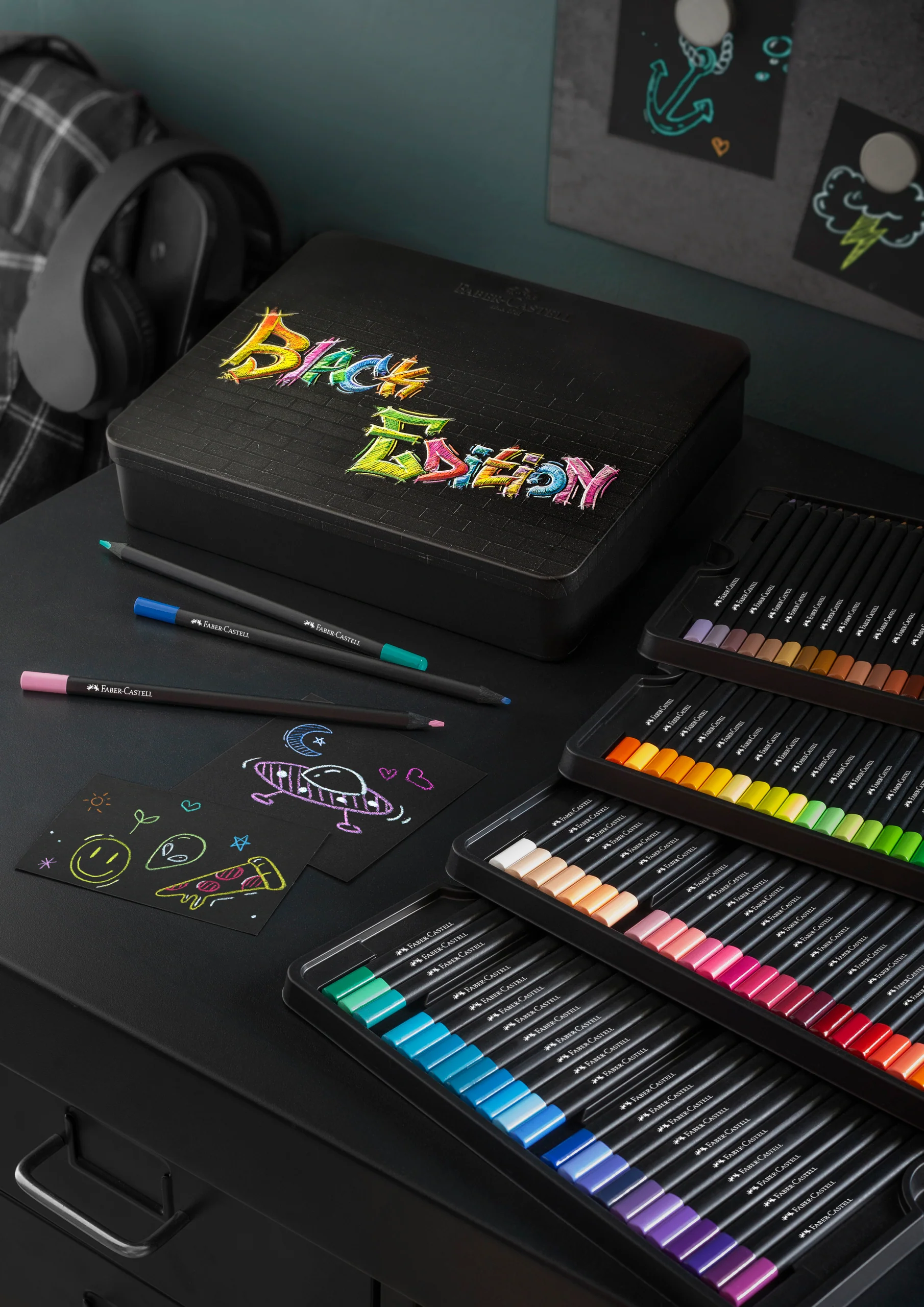 Boîte métal de 36 Crayons de couleurs Black Edition - Image 7