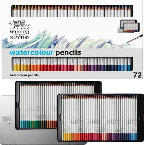 Boîte métal de 72 crayons aquarelle W&N