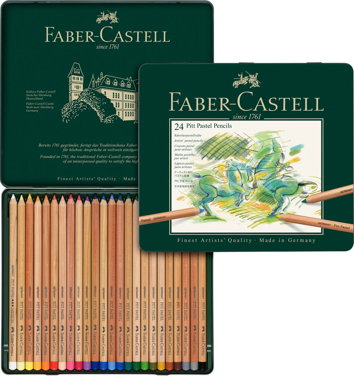 Boîte métal de 36 crayons pastels Pitt - Image 2