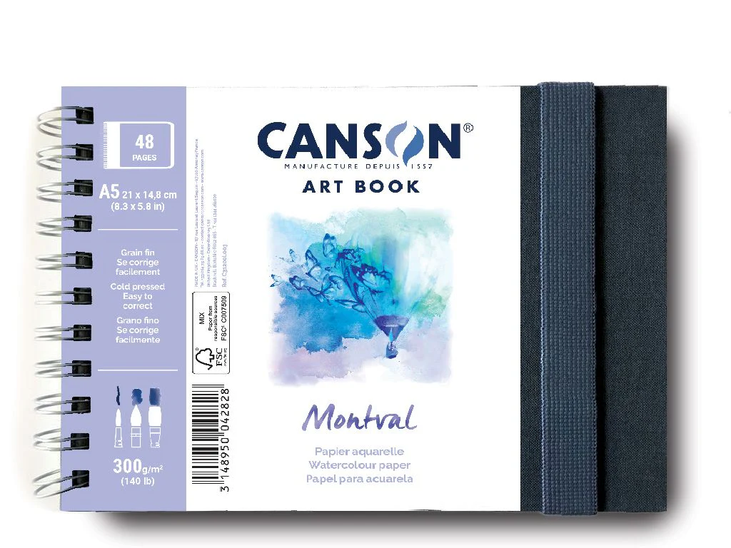 Carnet spirales Montval A5 24 Feuilles 300g Paysage petit côté