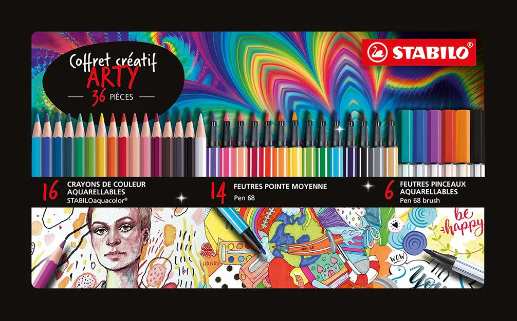 Coffret métal créatif 36 pièces Stabilo Arty