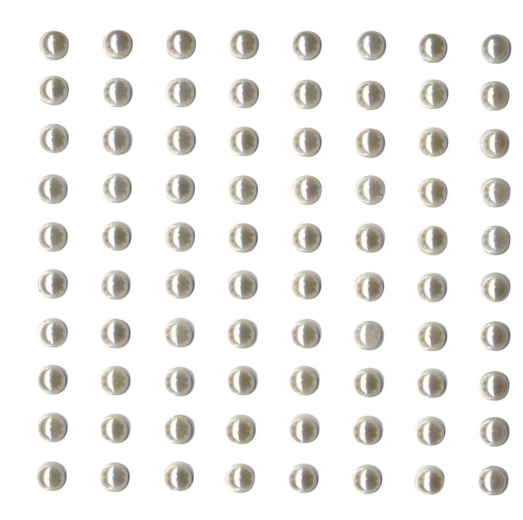 80 perles adhésives ivoire