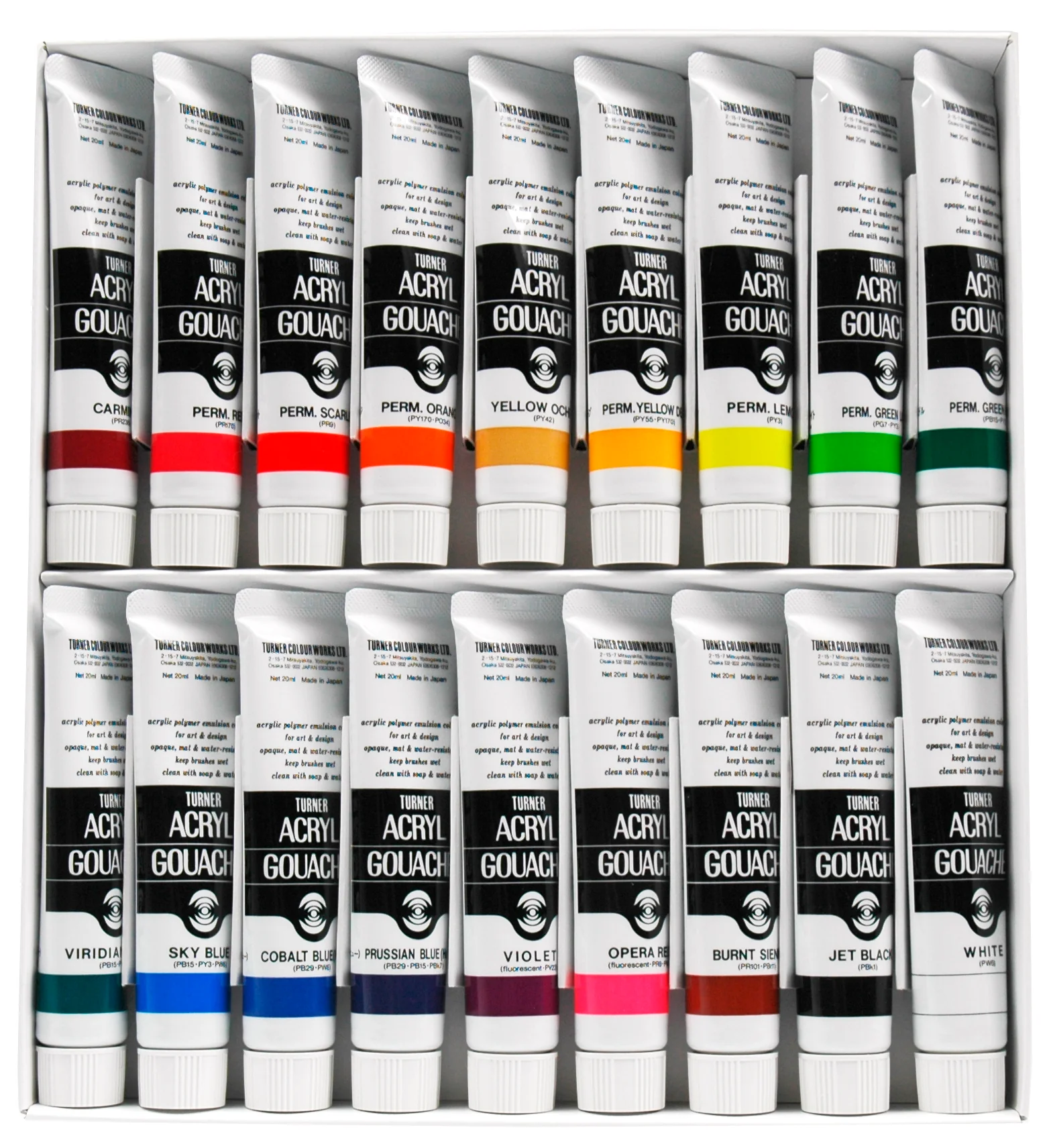 Acryl Gouache extra-fine de Turner - Set basique de 18 tubes 20 ml - Image 3