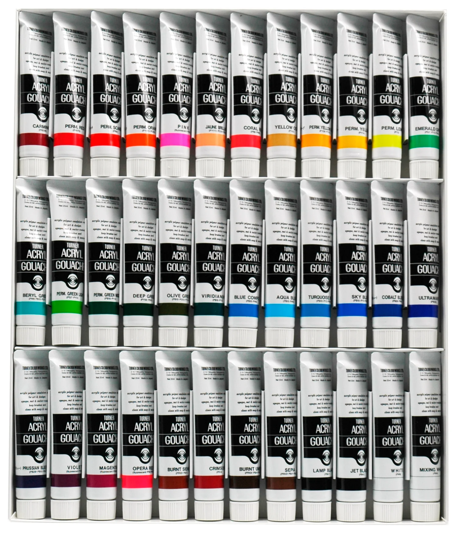 Acryl Gouache extra-fine de Turner - Set basique de 36 tubes 20 ml - Image 3
