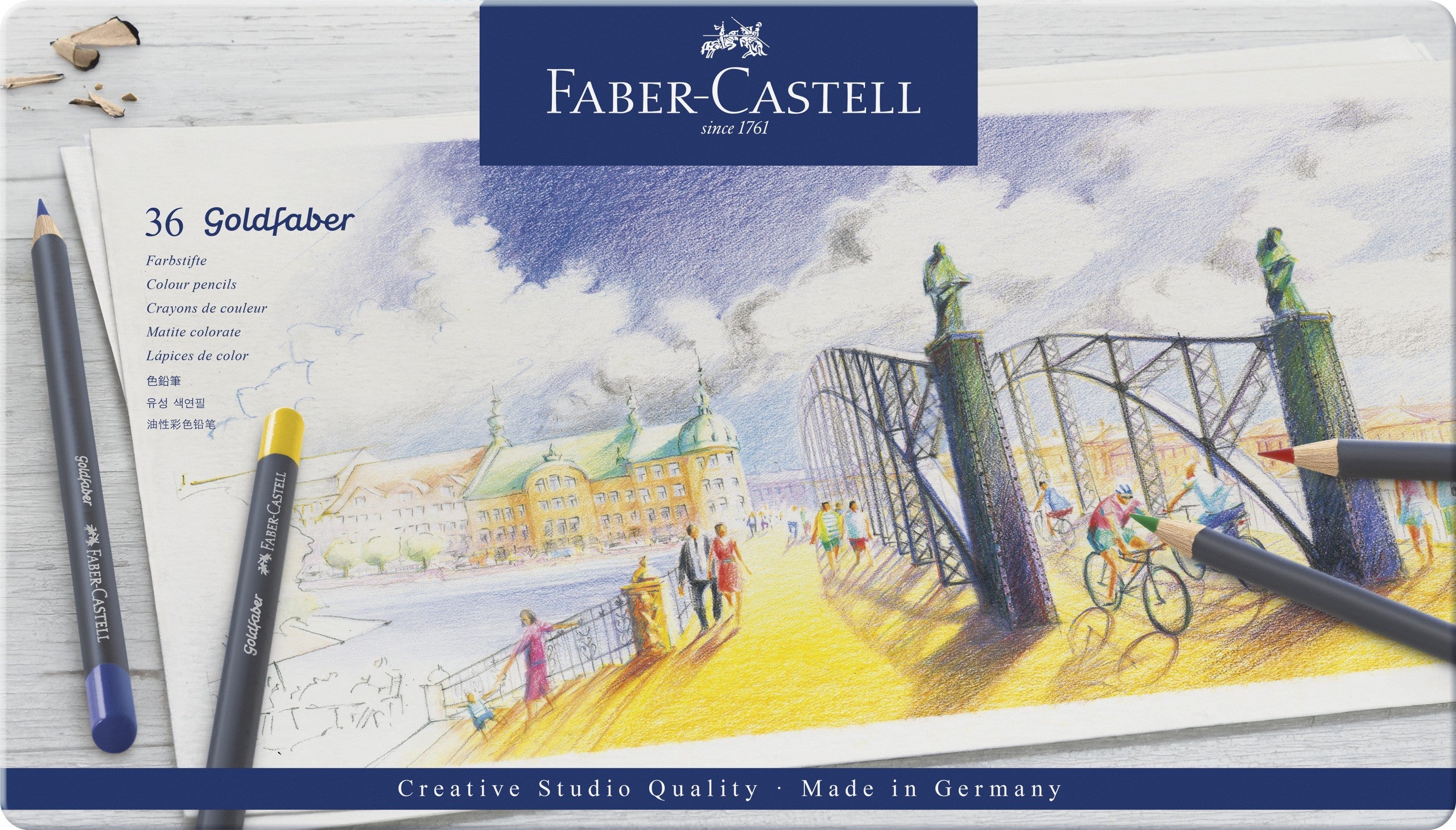 Boîte métal de 36 crayons de couleur Goldfaber