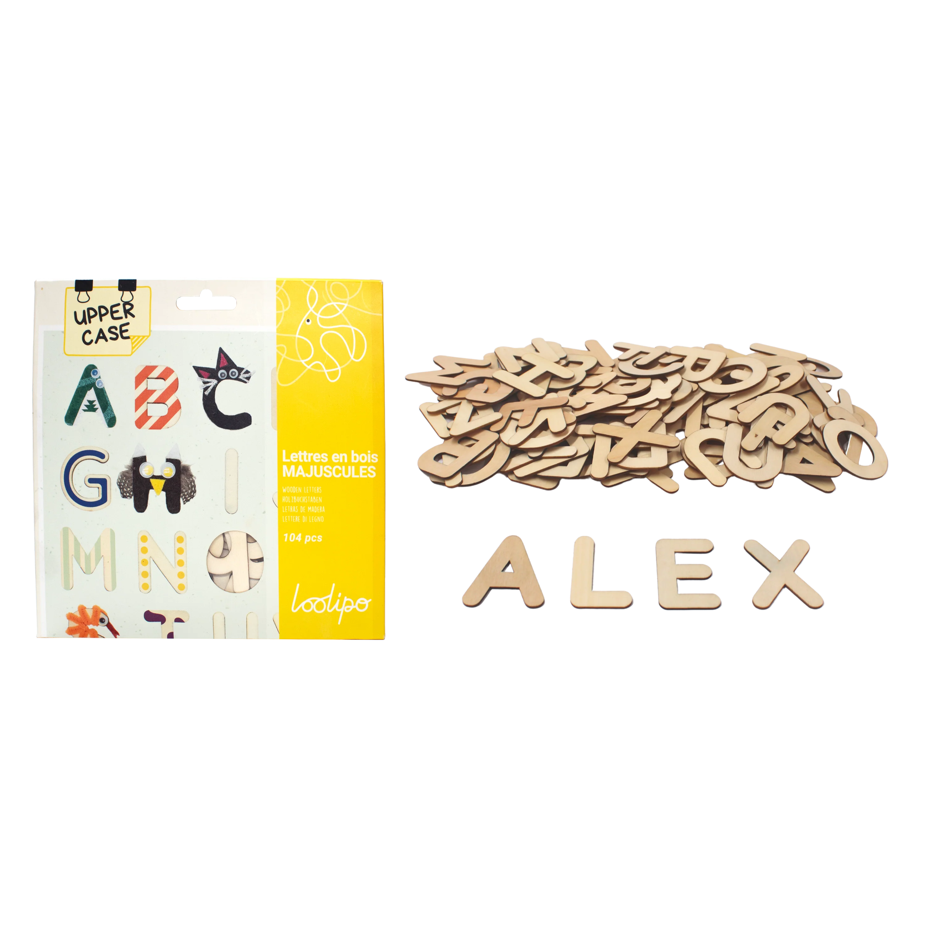Lettres majuscules bois X104