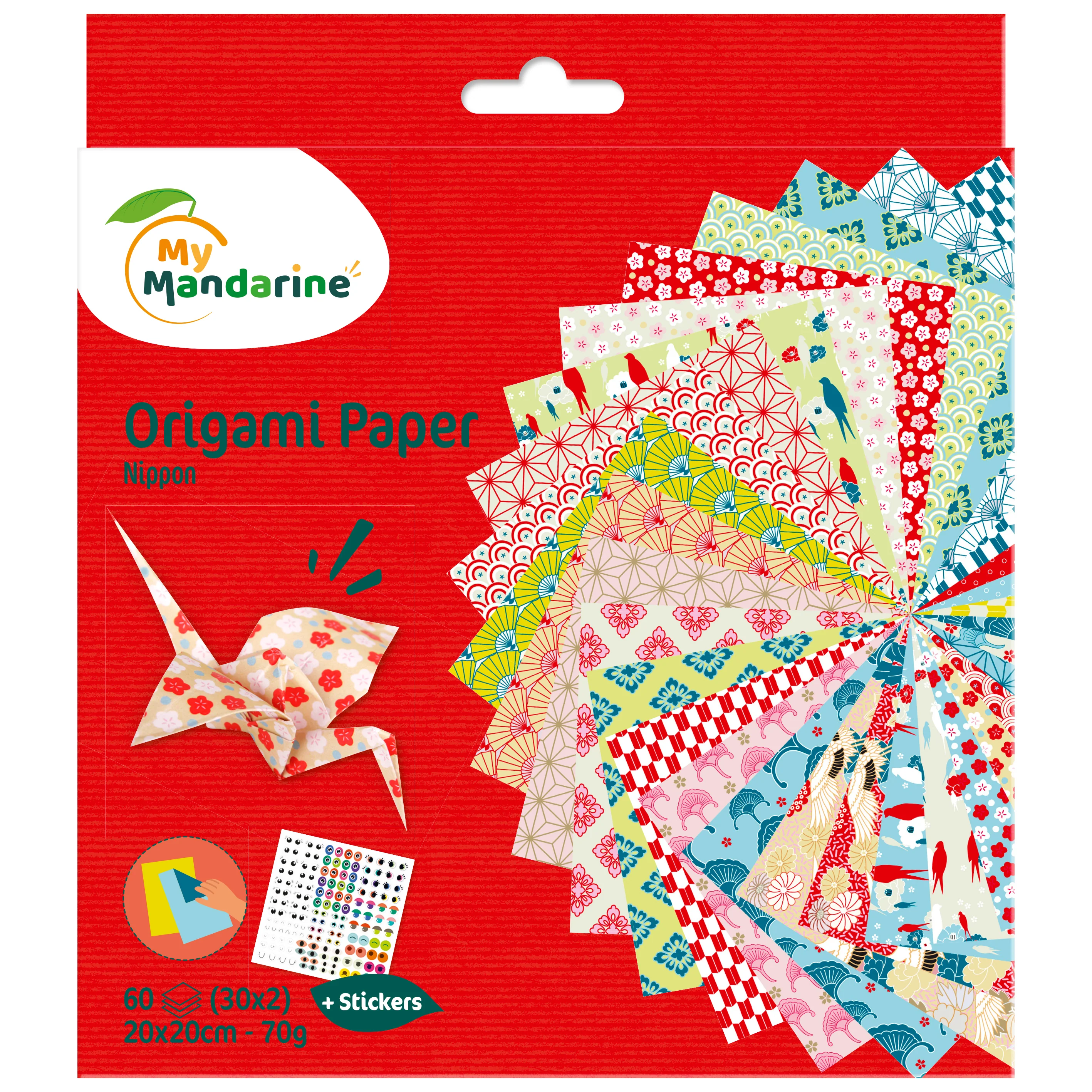 Papier origami 20x20cm Thème Japon