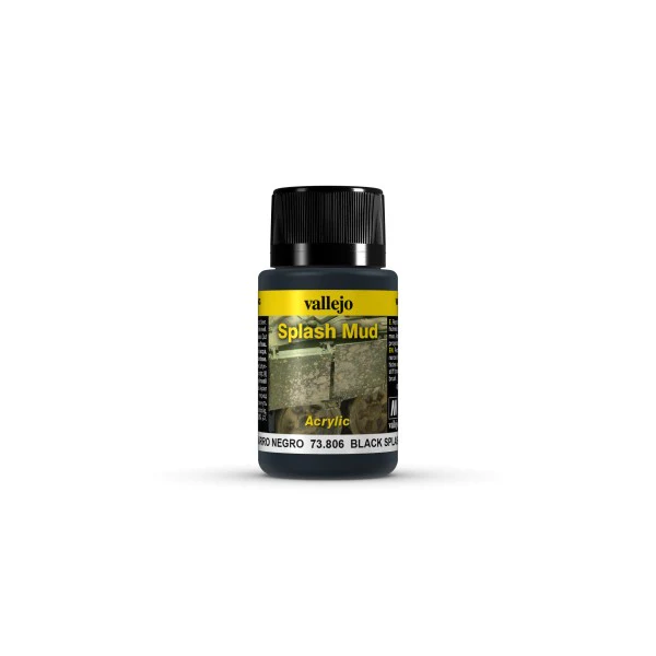 Peinture effets temps 40 ml : projections boue noire
