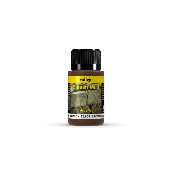 Peinture effets temps 40 ml : projections boue marron