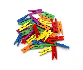 Pinces Ă linge bois 35 mm - 48 pcs couleurs assorties