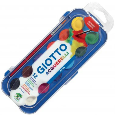 Set de 12 pastilles gouache couleurs assorties
