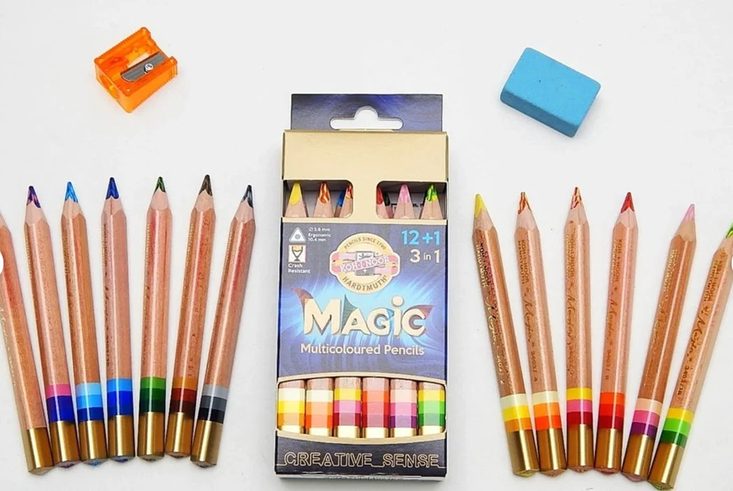 Boîte 12 + 1 crayons magic courts avec accessoires - Image 2
