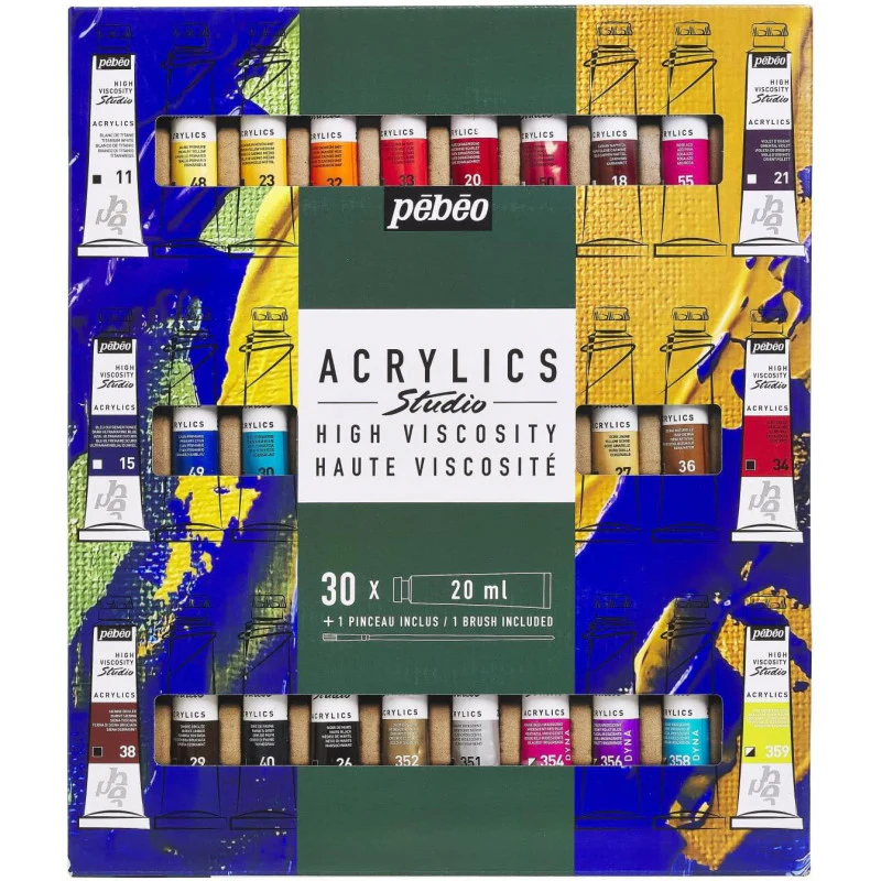Etui Acrylics Studio 30 x 20ml + pinceau