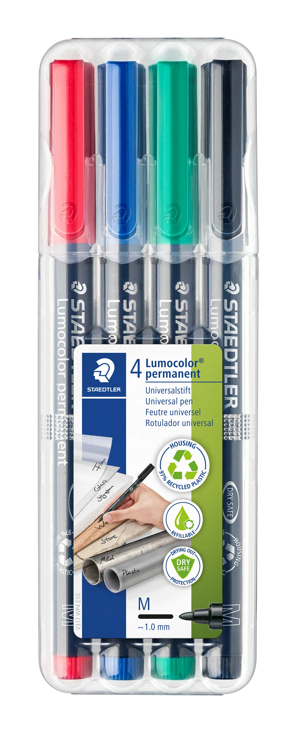 Etui Box 4 feutres Lumocolor permanent Moyenne