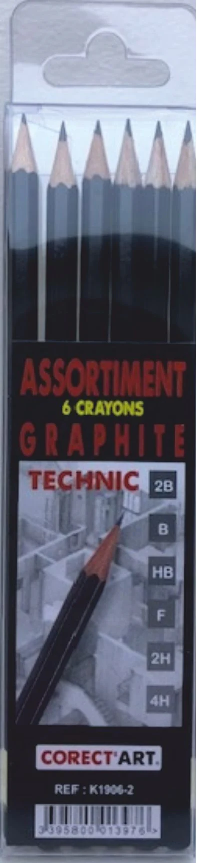 Etui de 6 crayons Graphite Toison d'or Technic -2B Ă 4H