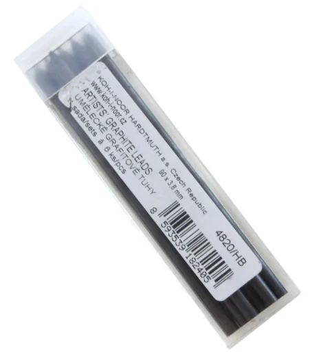 Etui de 6 mines graphite Ă3,8 mm