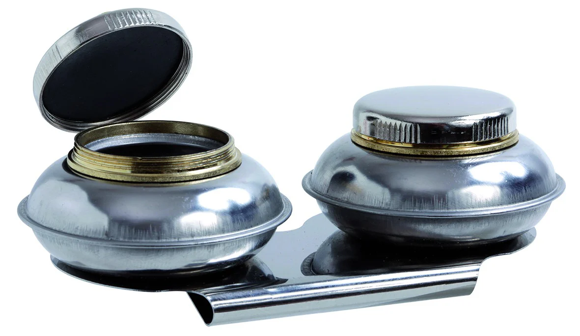 Godet double à vis en inox