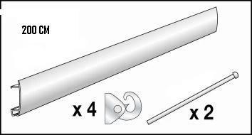 Kits cimaises argent - 2m 2 tiges