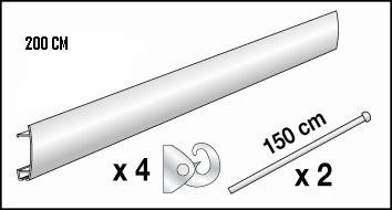 Kits cimaises argent - 2m