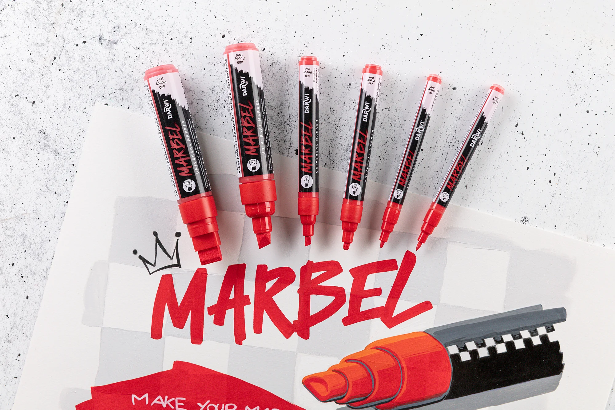 Marqueur Marbel pointe extra-fine 0,7mm - 20 couleurs - Image 3
