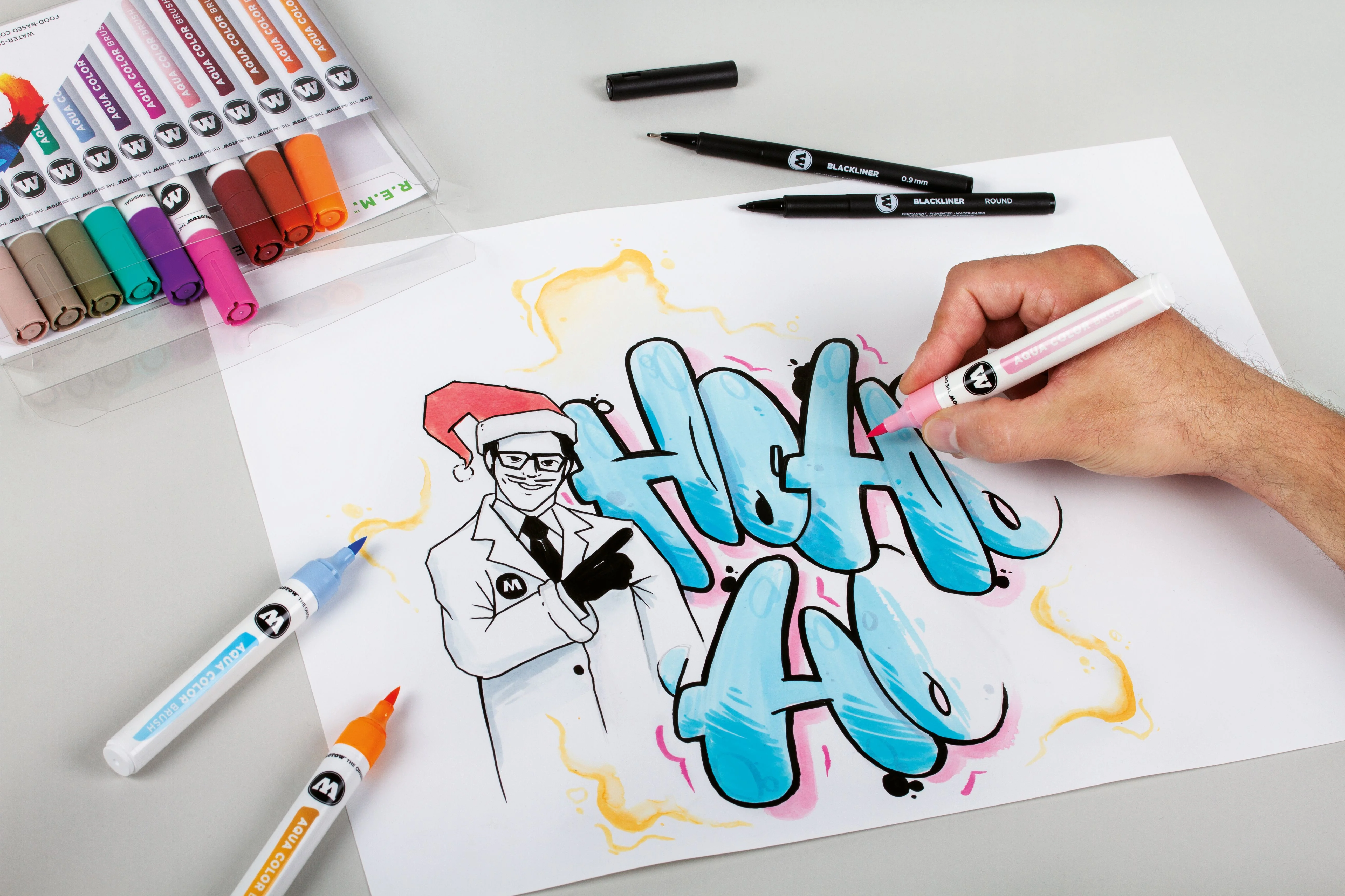 Marqueurs Aqua Color Brush pochette de 12 tons gris - Image 4
