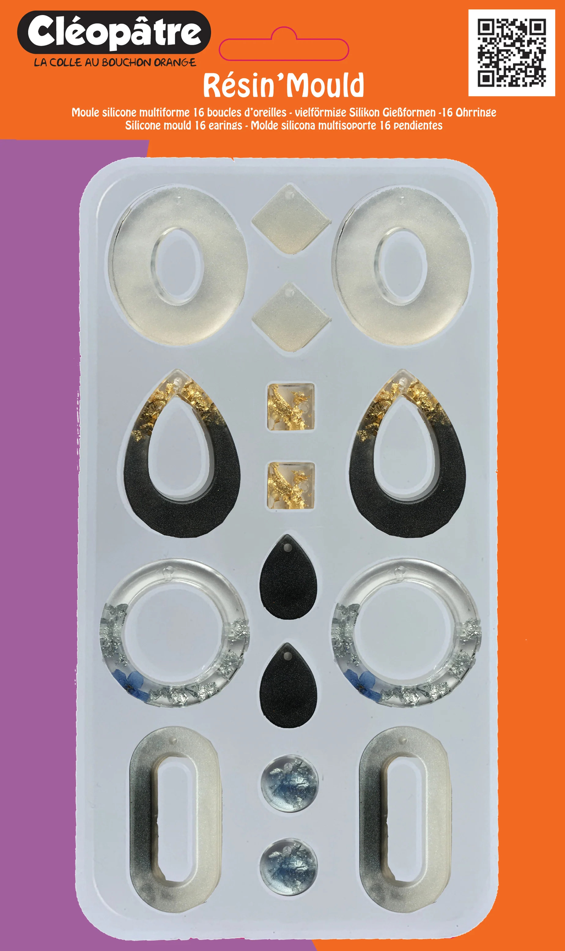 Moule Silicone - 16 Boucles d'oreilles - Image 3