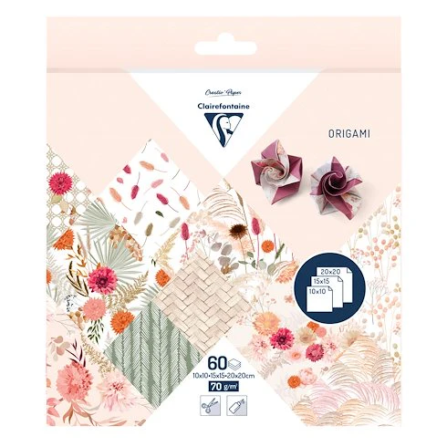 Papiers origami Fleurs Séchées 60f 70g