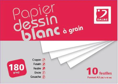 Pochette DB Ă grain dessin blanc