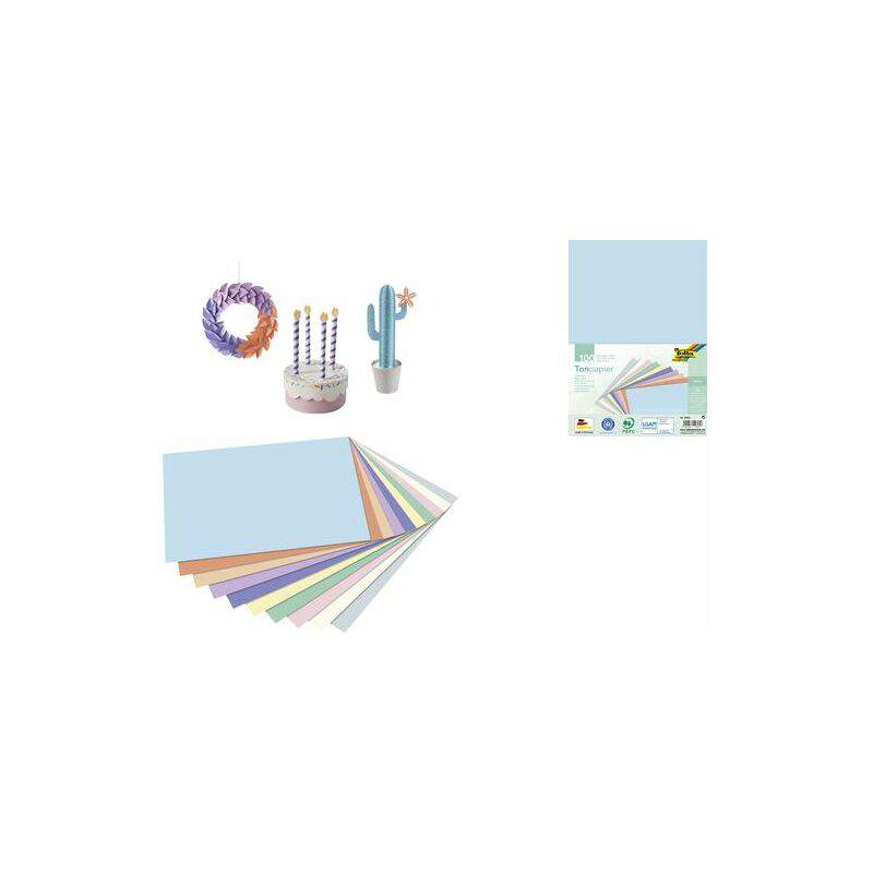 Pochette papiers pastel 10 couleurs assorties A4 - Image 2
