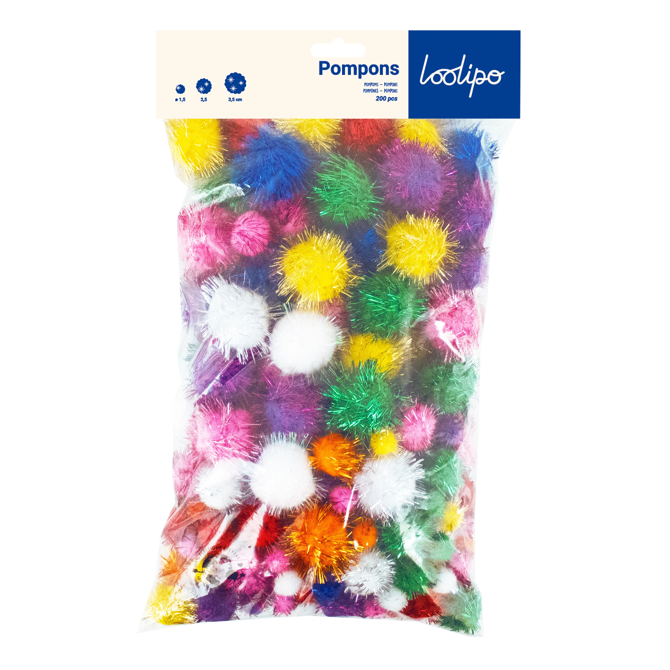 Pompons métallisés x200