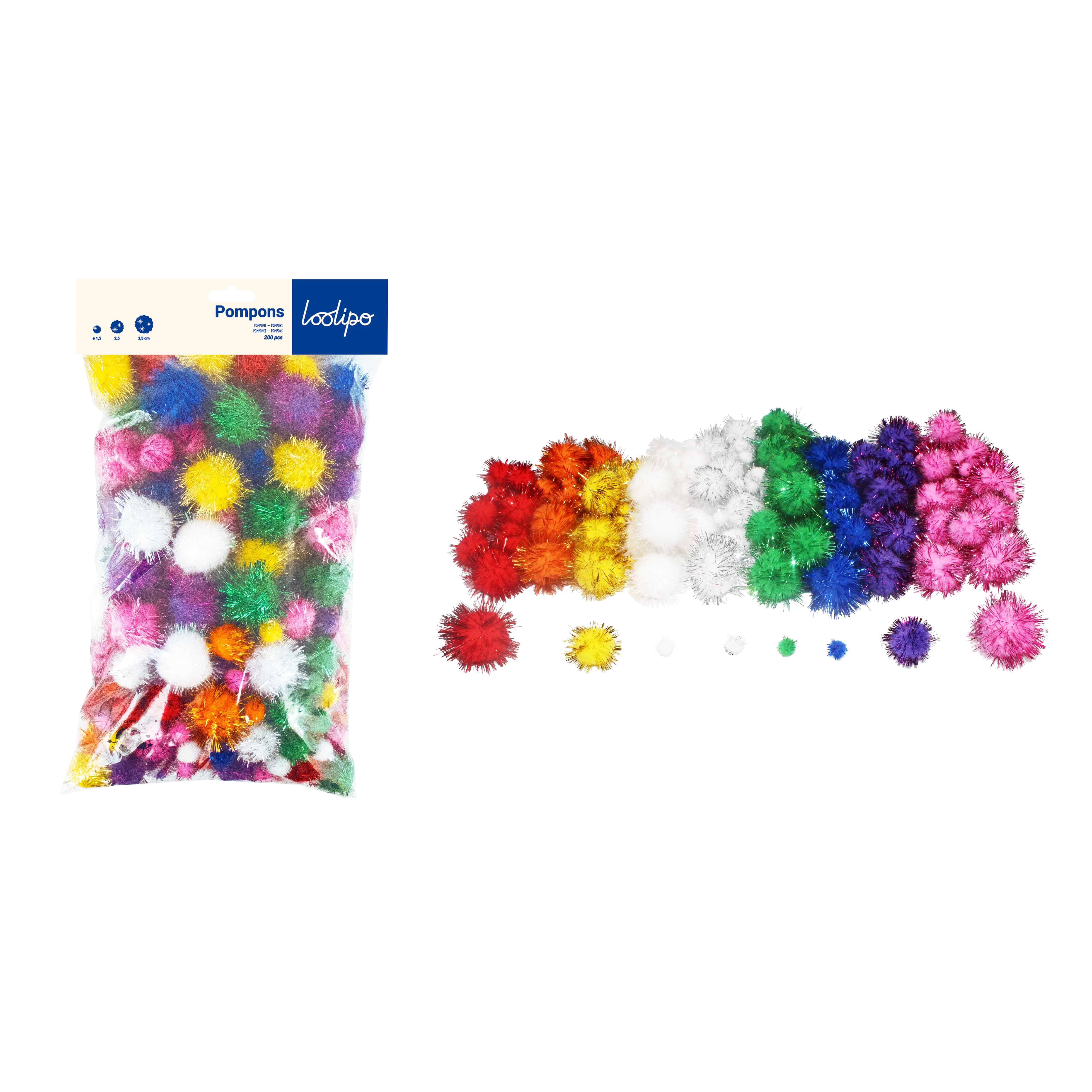 Pompons métallisés x200 - Image 2