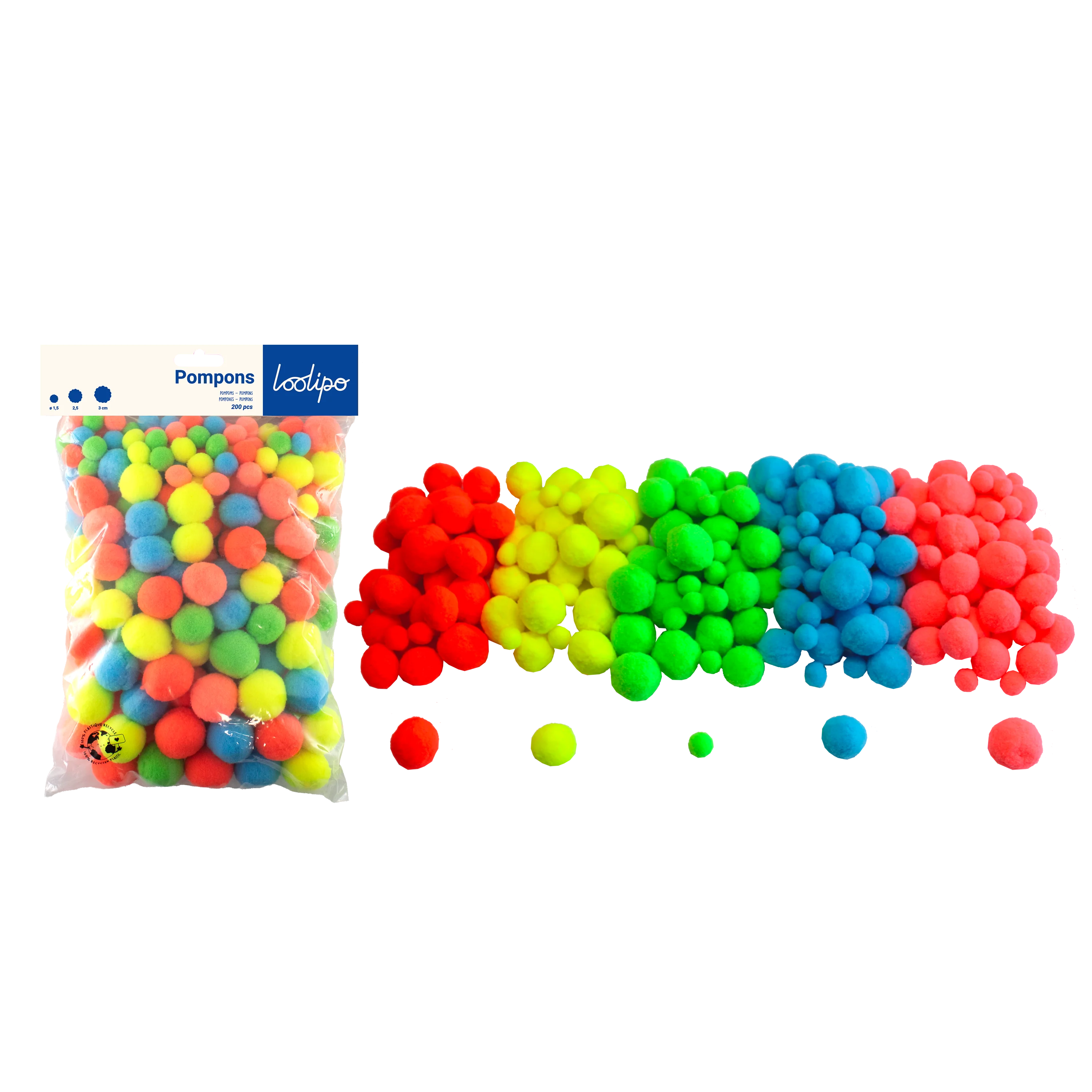 Pompons néon x300 assortis - Image 2