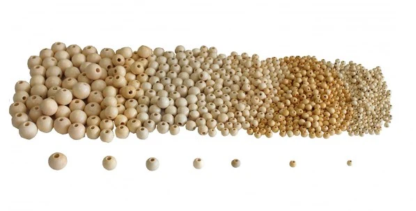 Boîte perles en bois naturel (575 perles - 7 tailles différentes) - Image 3