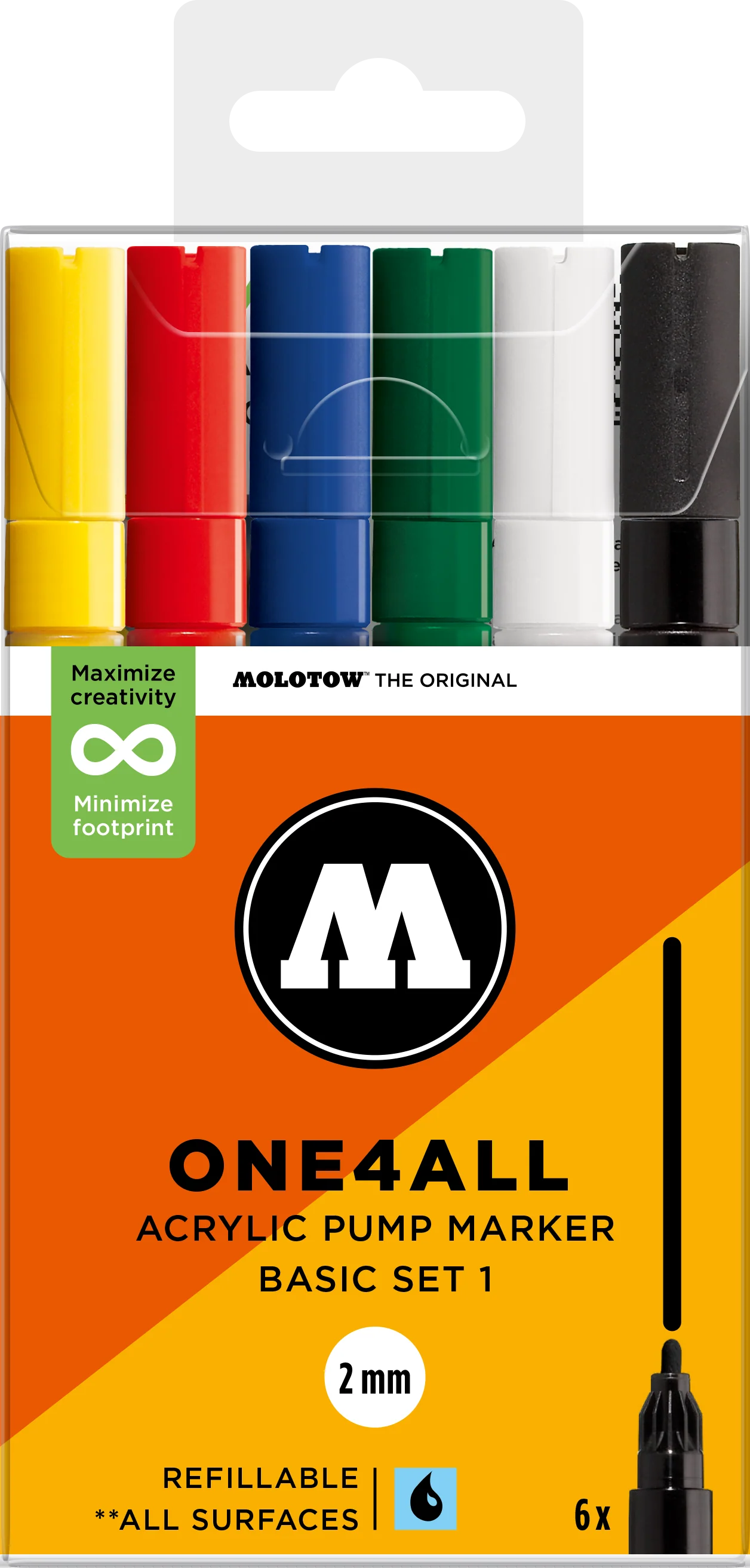 Set basic 6 marqueurs Molotow 127HS