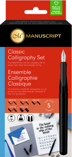 Set Calligraphie Stylo-plume 5 becs & cartouches d'encre