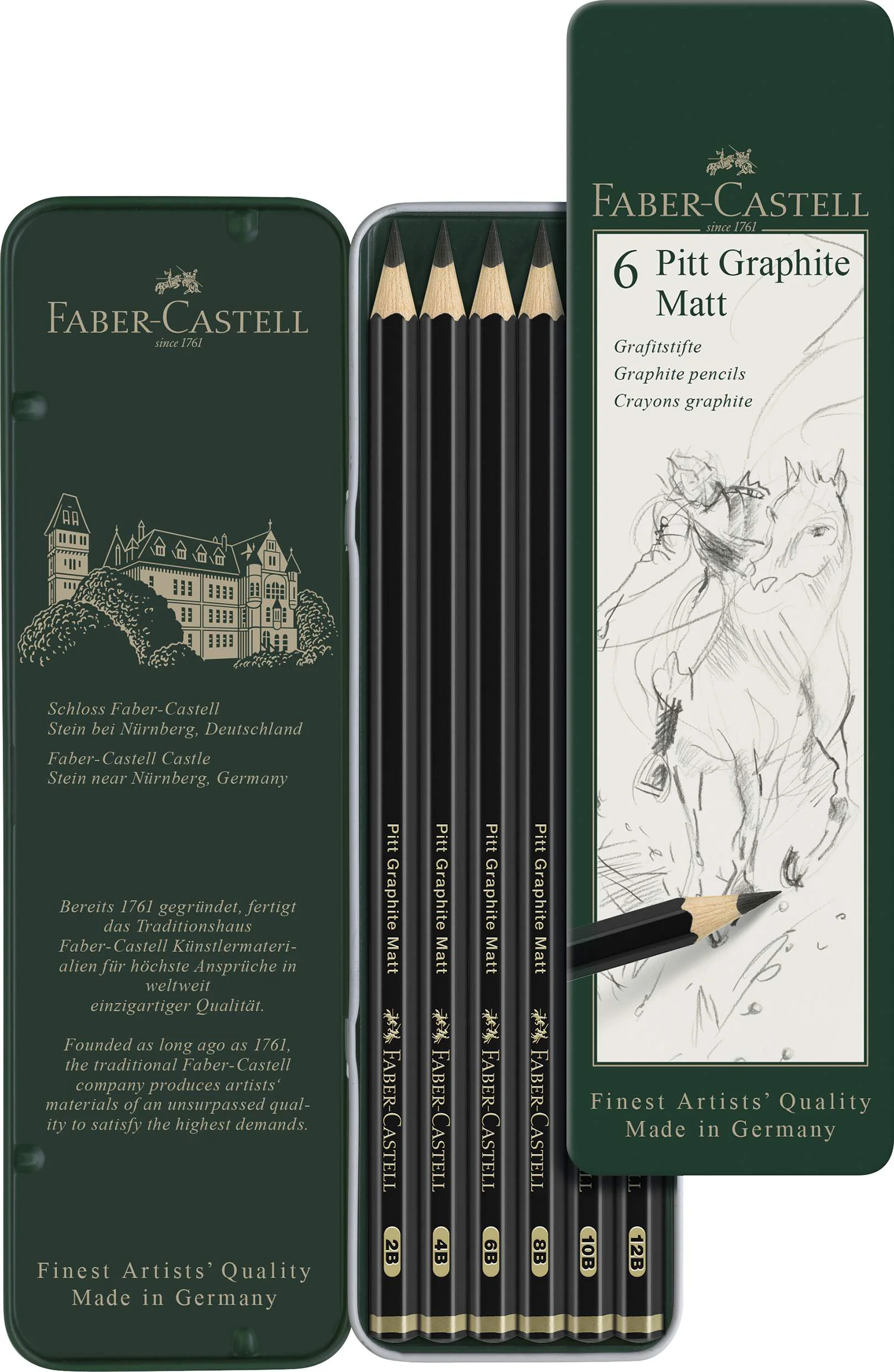 Set metal de 6 Crayons Pitt Graphite Matt - Image 3