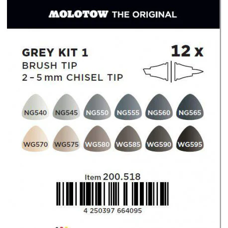 Sketcher Marker Set de 12 Gris n°1 - Image 3