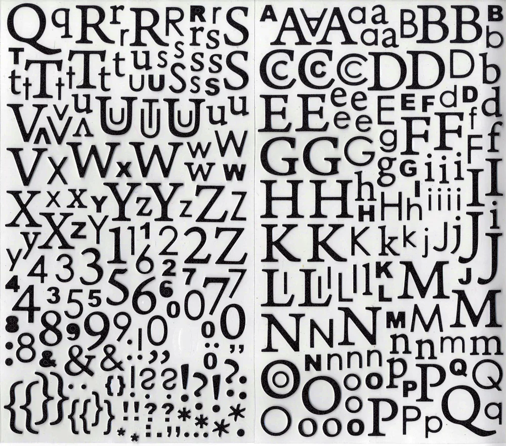 Stickers Alphabet pailletés noir - 300 pièces - Image 2