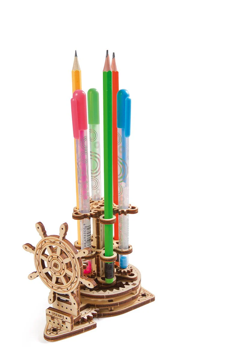 Kit maquette à construire Ugears Porte-crayons gouvernail - Image 3